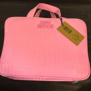 Steve Madden NWT hot pink big makeup bag